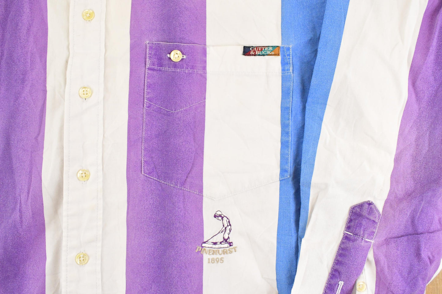 Vintage 1990's Pinehurst Cutter And Buck Golfing Button Up Shirt Men's XL
