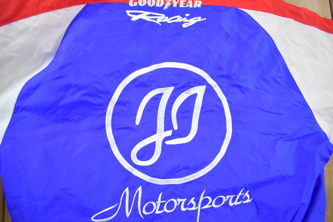Vintage 1990s GOODYEAR Johnson Industries Motorsports Embroidered Racing Jacket Men's XL