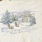 Vintage 1990s Northern Reflections Winter Cabin Graphic Crewneck Sweater Adult L Men's Large