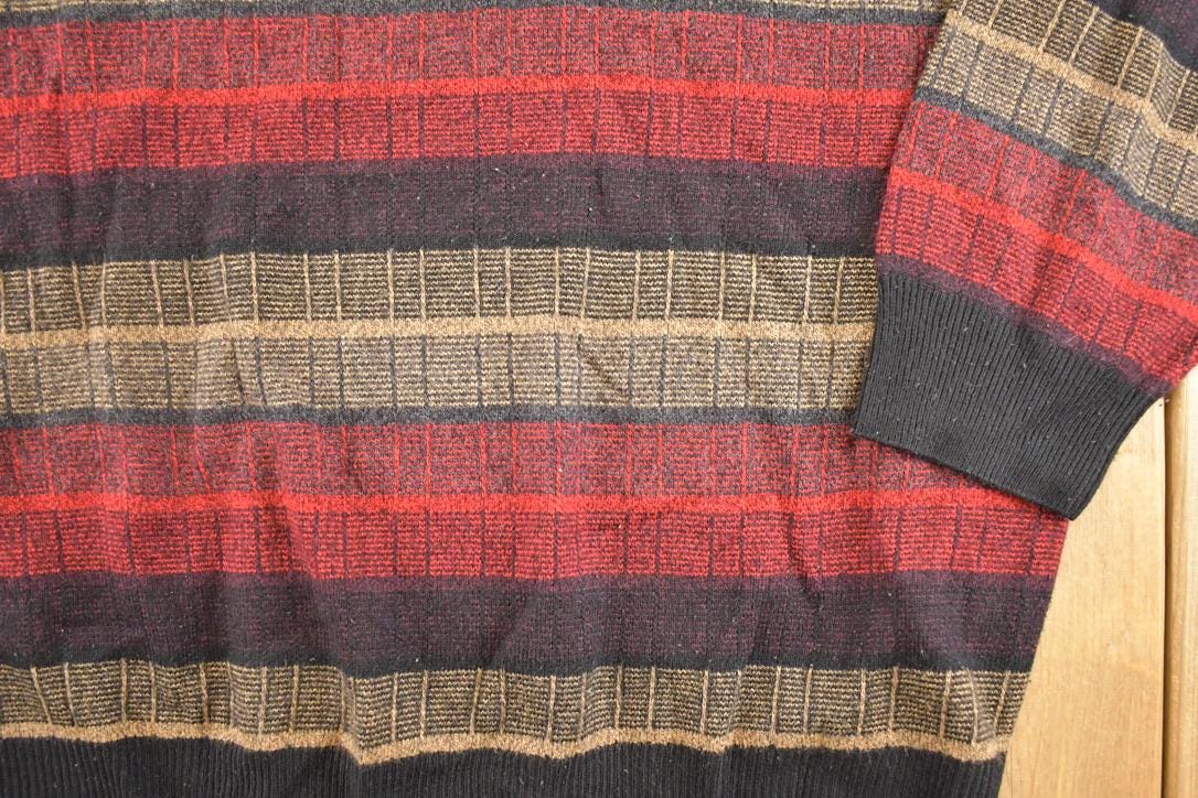 Vintage 1990s Dockers Striped Knit Crewneck Sweater Mens XXXL