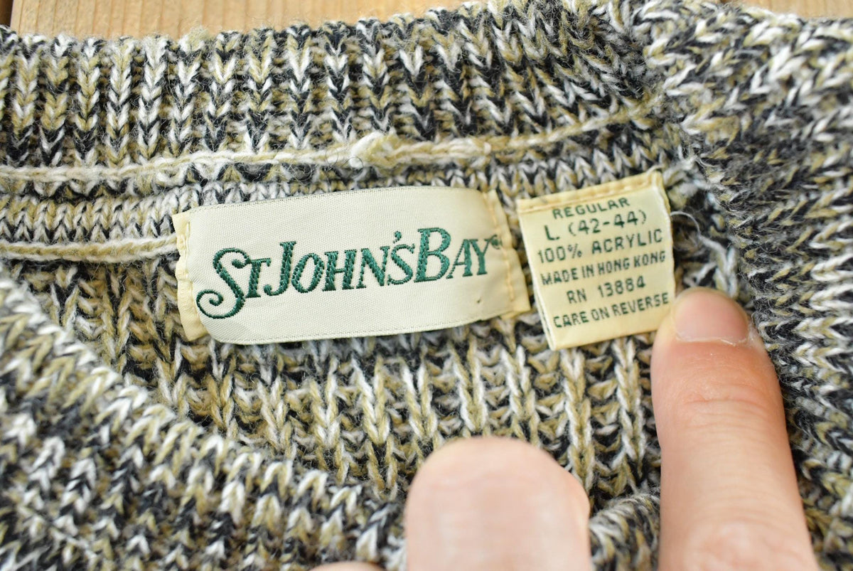 Vintage 1980s St John's Bay Abstract Acrylic Knit Crewneck Sweater Men's S