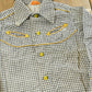 Vintage 1960s King Kole Gingham Check Button Up Western Shirt Youth 6