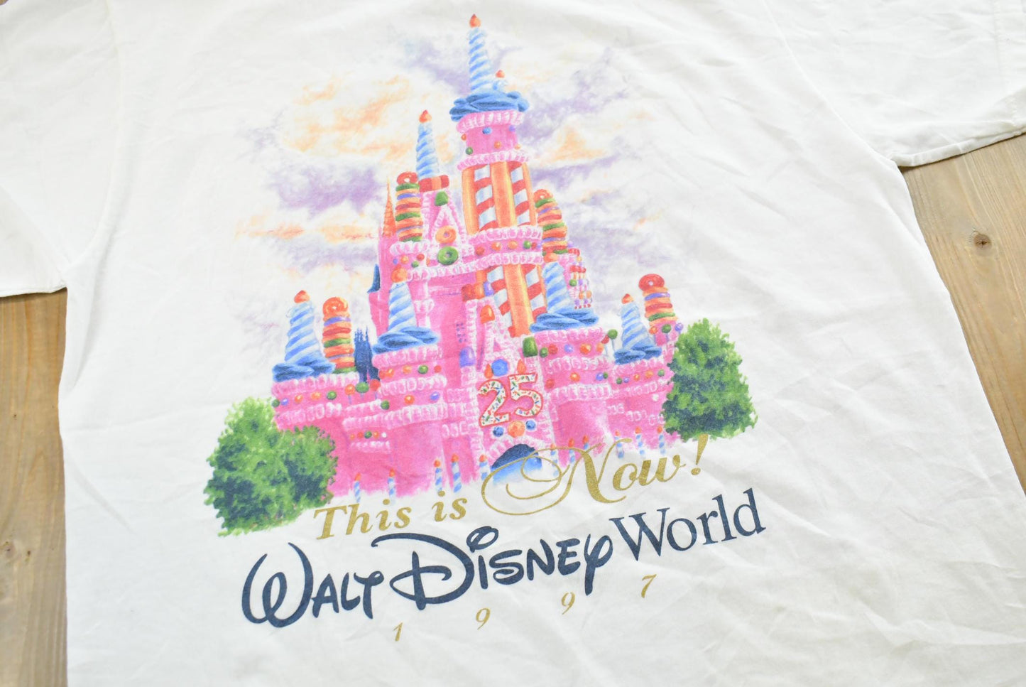 Vintage 1997 Disney World Now and Then 25th Anniversary T-Shirt Men's Medium