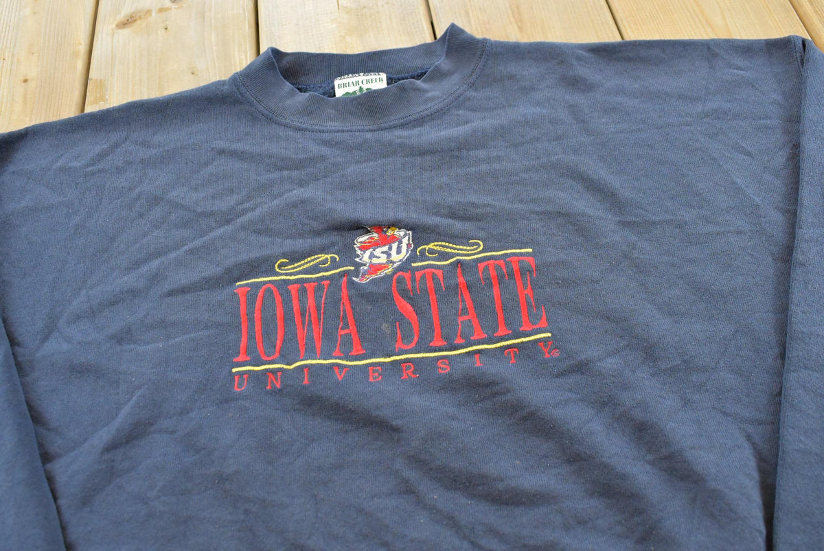 Vintage 1990s Iowa State University Cyclones Embroidered Collegiate Crewneck Sweater Men's L / Made In USA / 90s Streetwear / NCAA