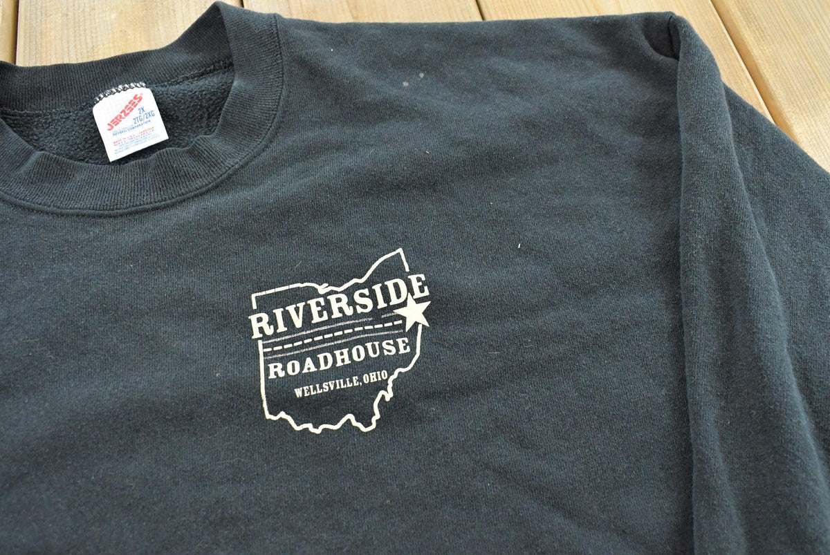 Vintage 1990s Riverside Roadhouse Ohio Souvenir Crewneck Sweatshirt Men's XL