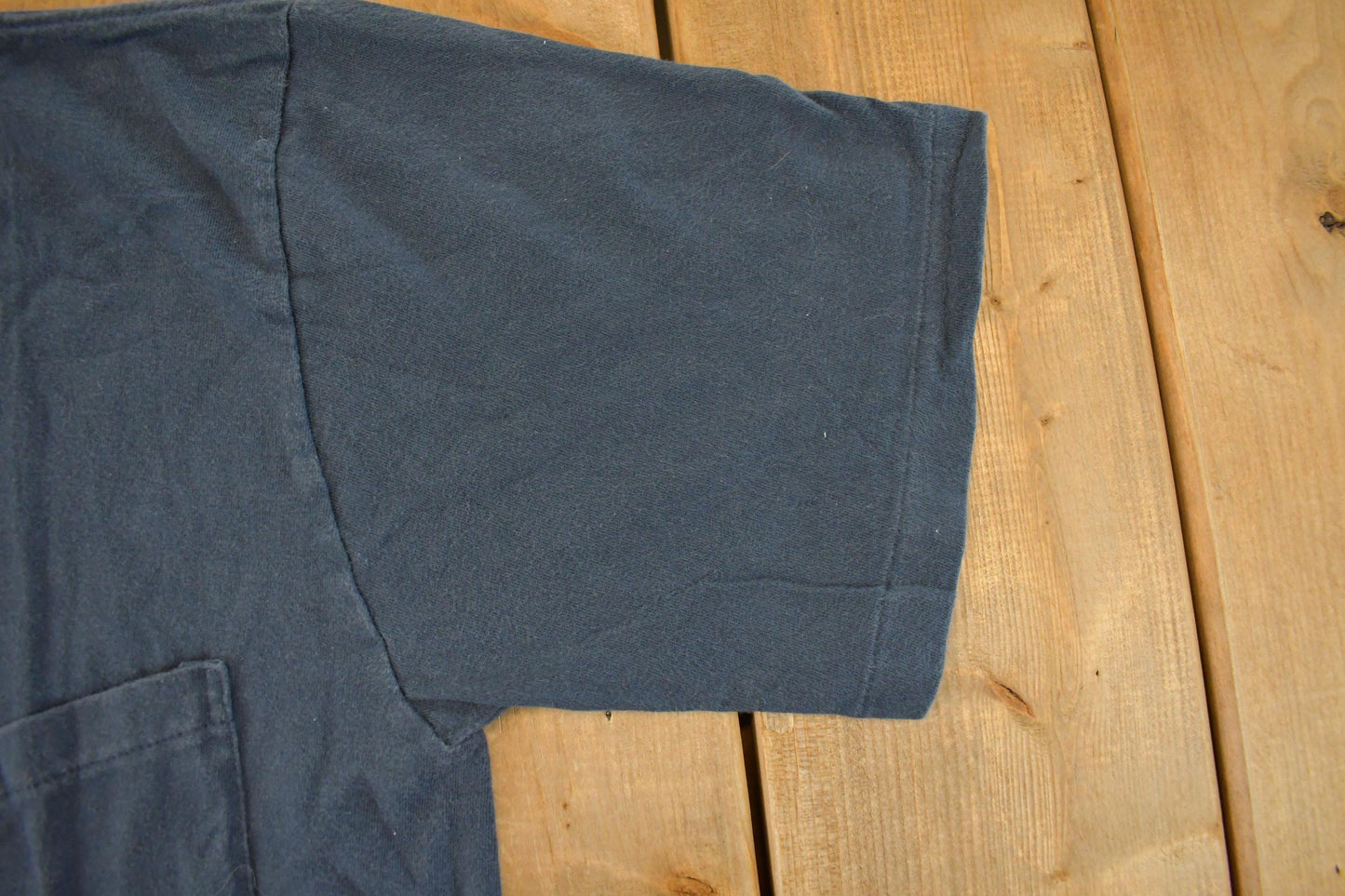 Vintage 1990s Towncraft Blank Navy Blue Pocket T-Shirt Men's L