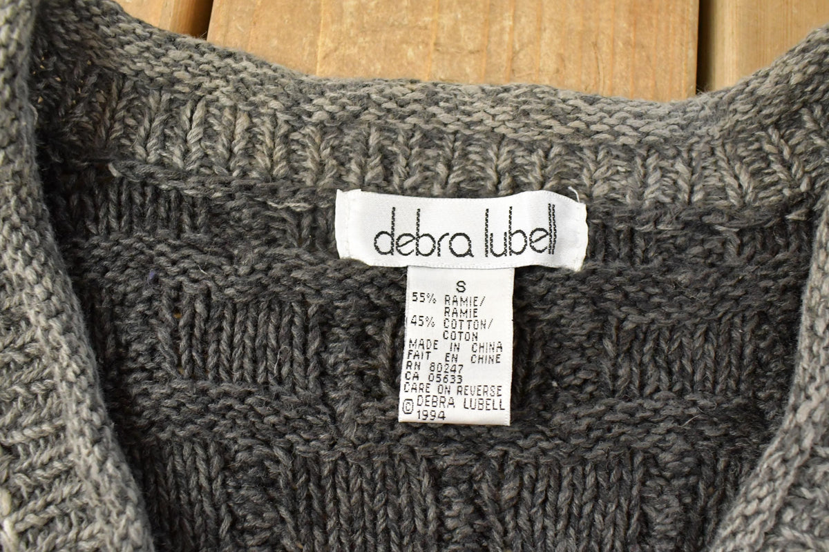 Vintage 1990s Debra Lubell 3D Knit Button Up Cardigan Sweater Women's Small