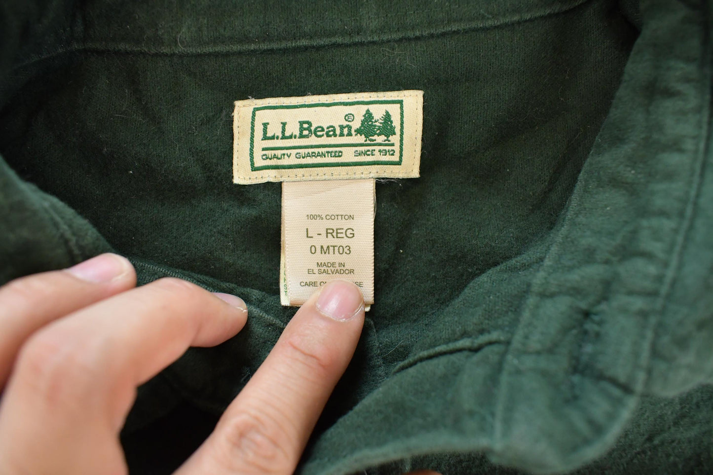 Vintage Y2K L.L. Bean Dark Green Cloth Button Up Shirt Men's L