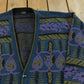 Vintage 1980s Akira Abstract Knit Cardigan Sweater Men's L