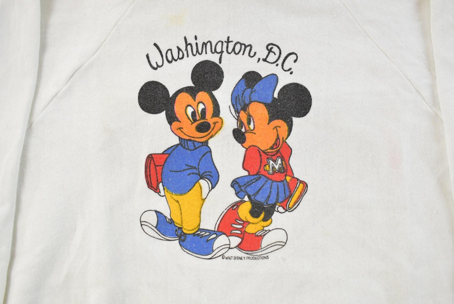 Vintage 1980s Mickey Mouse Walt Disney Graphic Raglan Hoodie Men's M