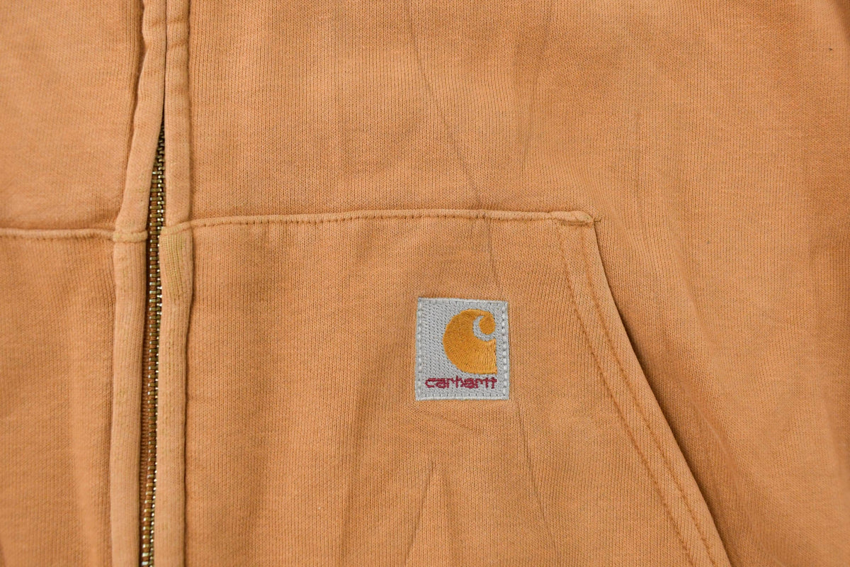 Vintage 1990s Carhartt Full Zip Thermal Lined Hoodie Sweatshirt Men's 2XL