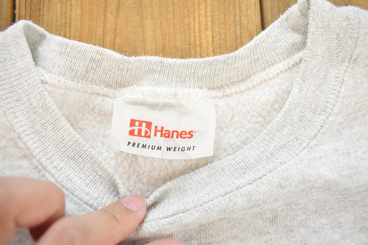 Vintage 1990s Hanes Premium Weight Blank Heather Grey Crewneck Sweatshirt Men's 2XL