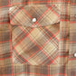 Vintage 1970s Levi's Western Plaid Pearl Snap Flannel Button Up Shirt Men's L