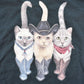 Vintage 2000s Cute Cowboy Cats Double Sided Graphic T-Shirt Men's L