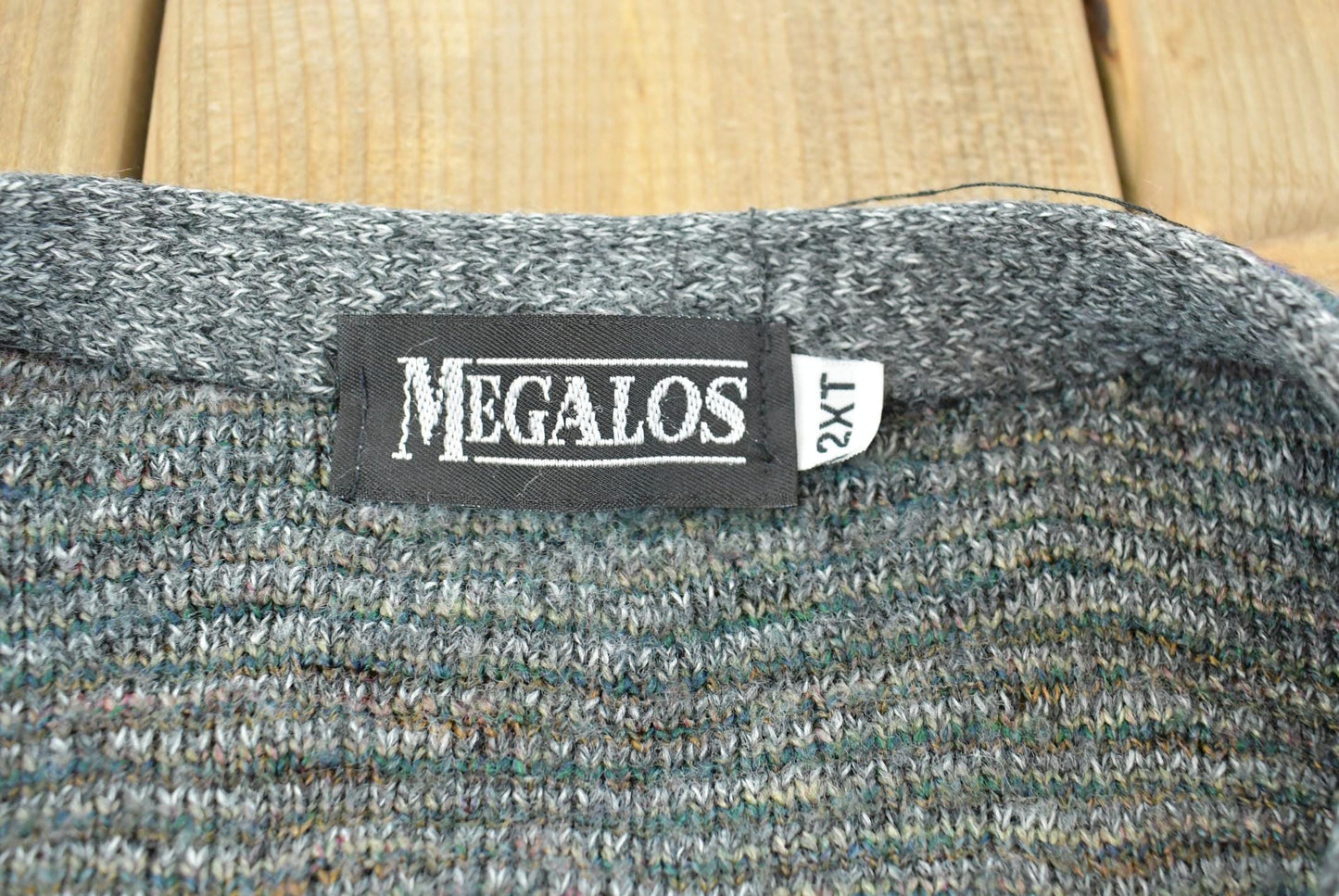 Vintage 1990s Megalos Patterned Knit Button Up Sweater Vest Men's XL