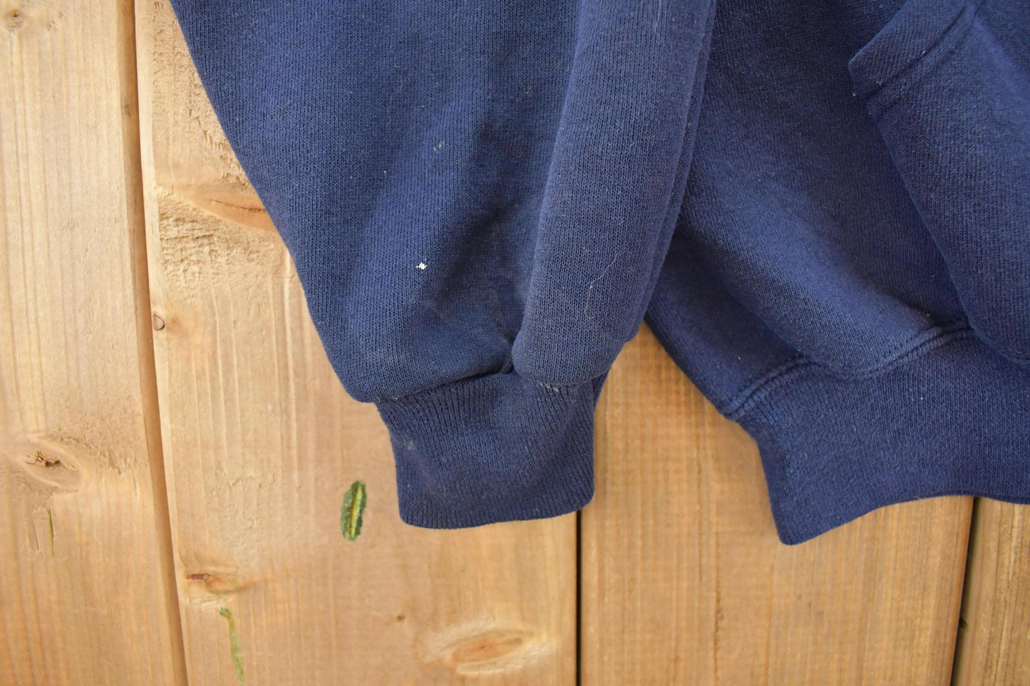 Vintage 1990s Russell Athletics Blank Navy Blue Full Zip Hoodie Sweatshirt Men's L