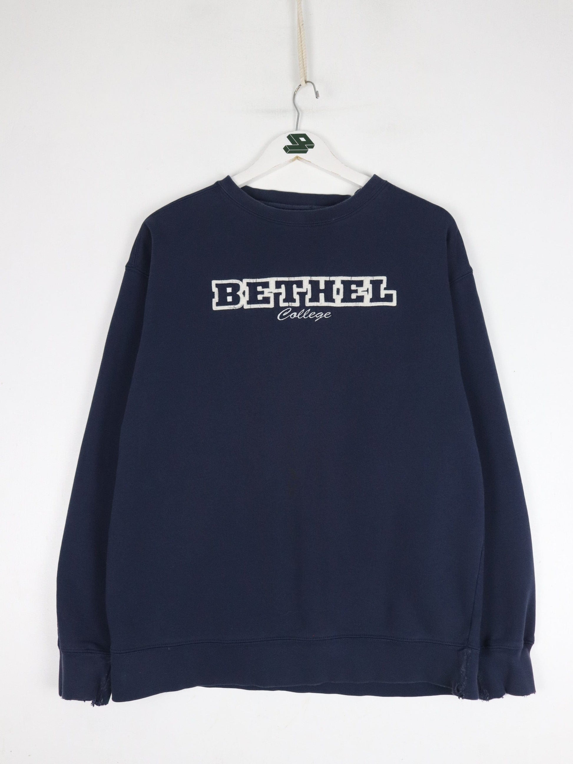 Bethel College Sweatshirt Mens Large Blue