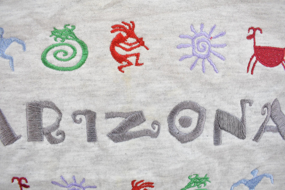 Vintage 1990s Arizona Tribal Embroidered Travel Crewneck Sweatshirt Men's XL