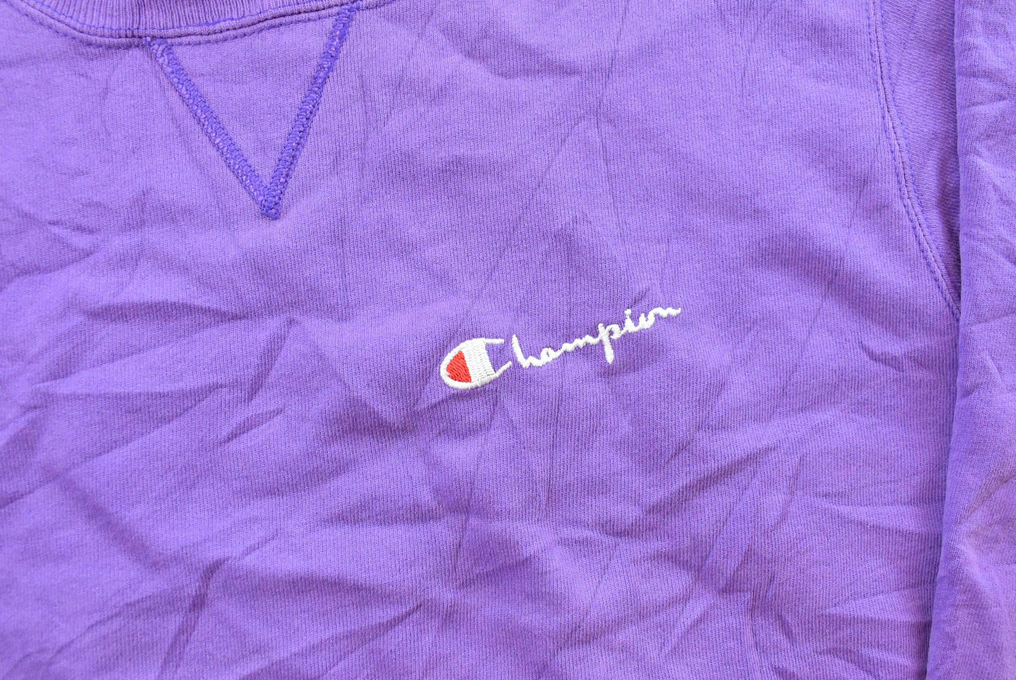 Vintage 1990s Champion Script Logo Purple Crewneck Sweatshirt Men's Medium