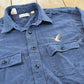 Vintage 1990s L.L. Bean Blue Chamois Cloth Embroidered Duck Button Up Shirt Men's L