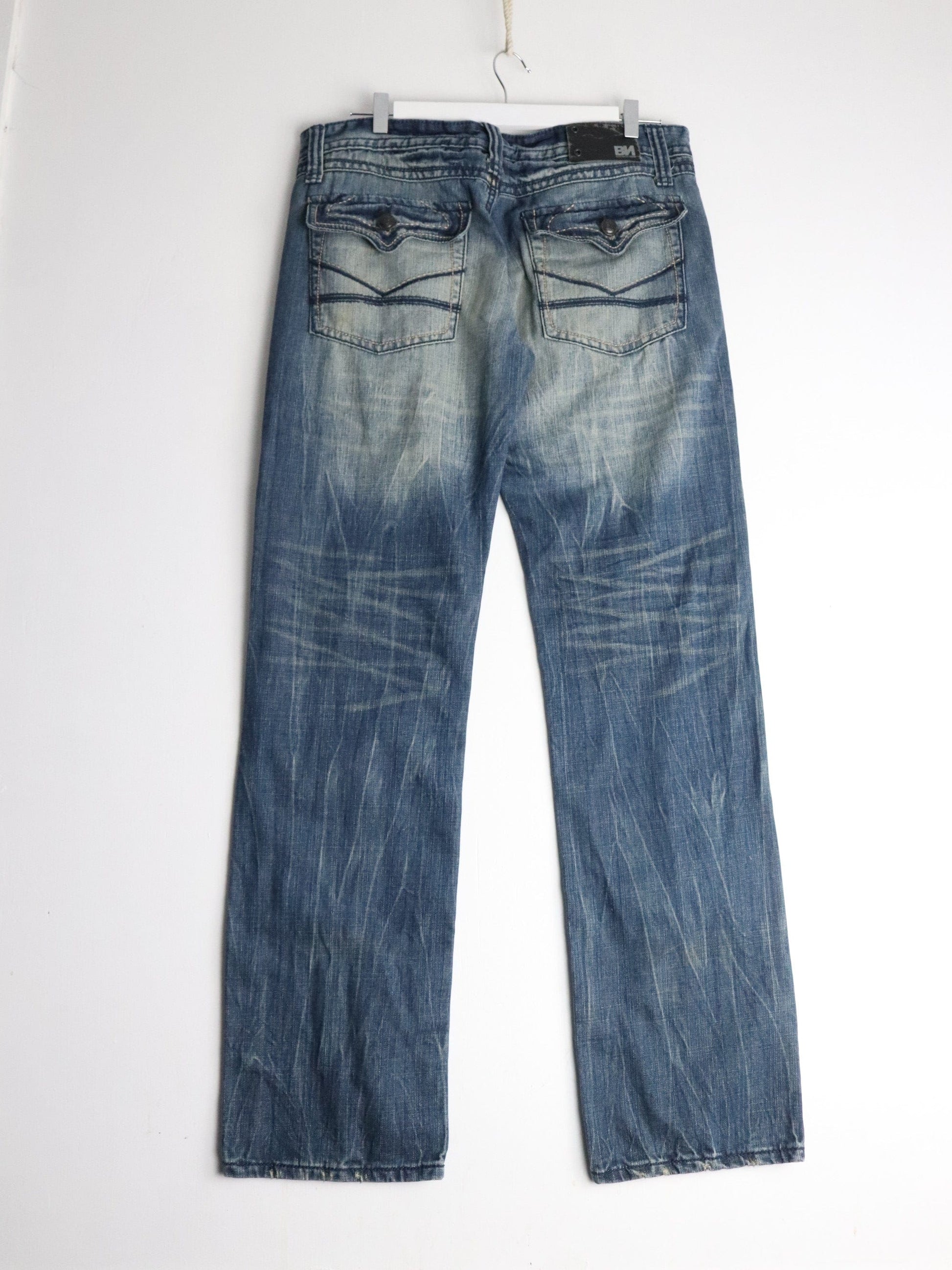 Bluenotes Pants Mens 36 x 34 Blue Denim Jeans Slim Straight