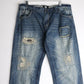 Bluenotes Pants Mens 36 x 34 Blue Denim Jeans Slim Straight