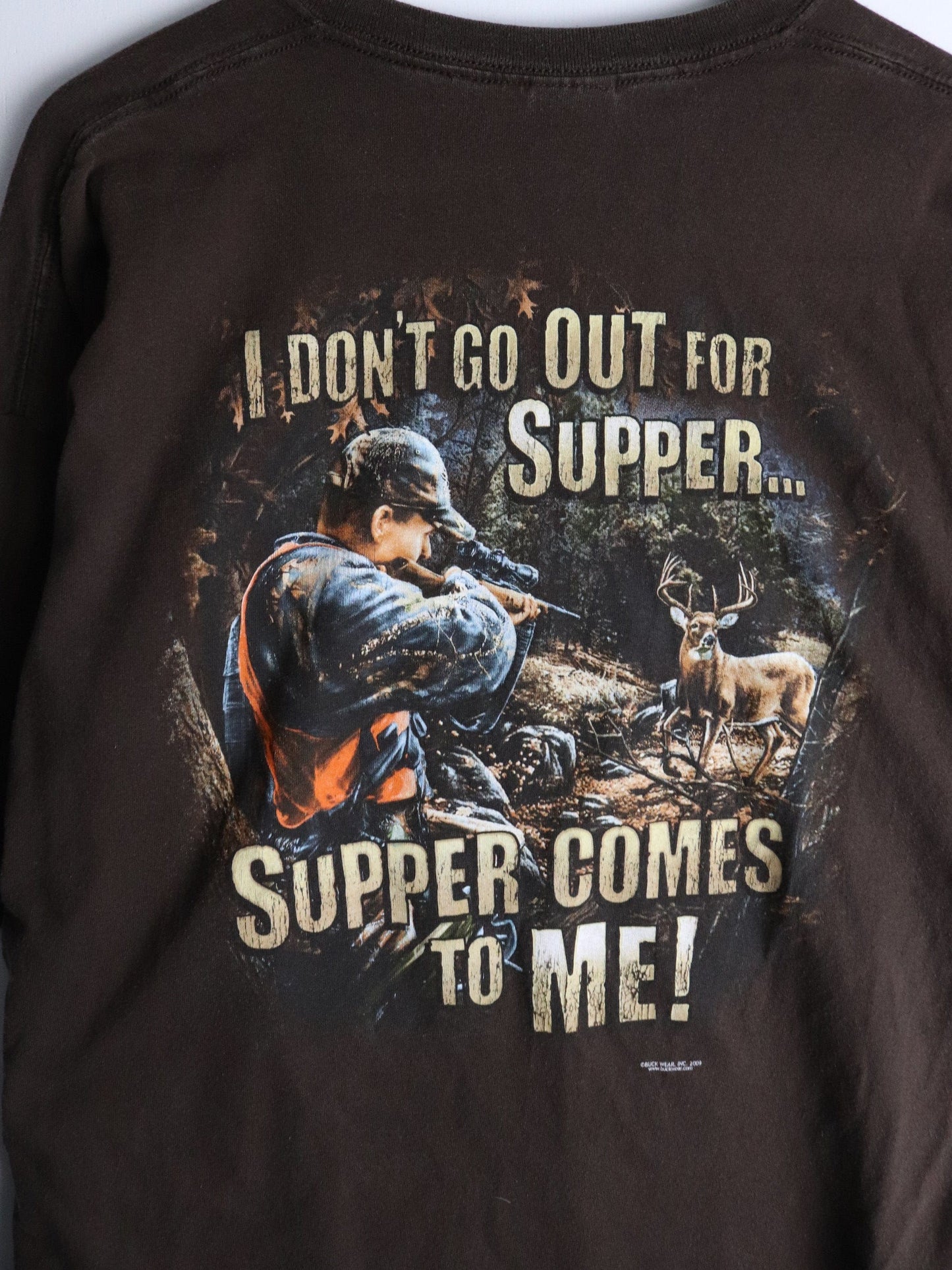 Buckwear T Shirt Mens 2XL Brown Deer Outdoors from propervintagecanada