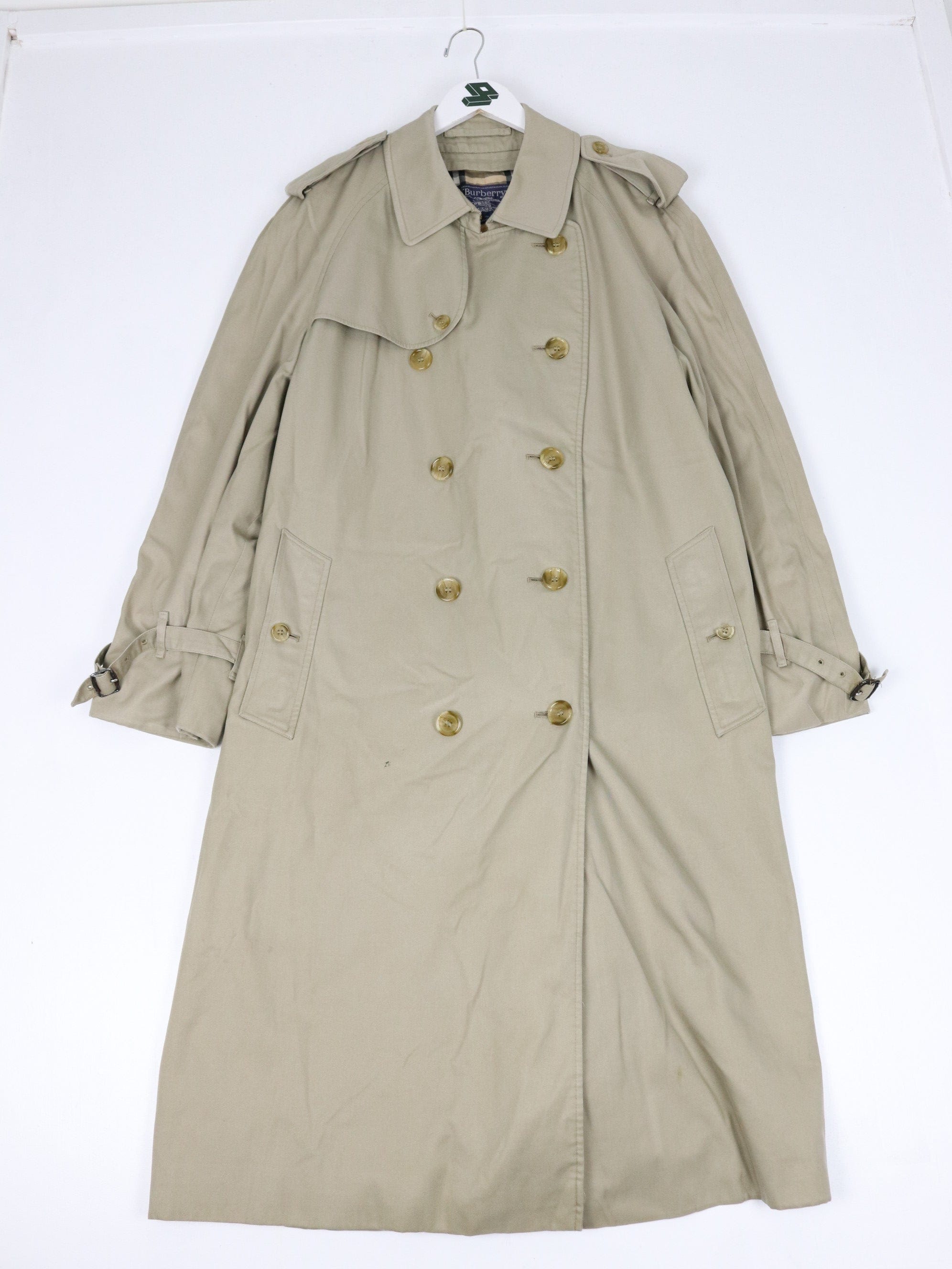 Vintage Burberry London Jacket Mens Large Beige Trench Coat