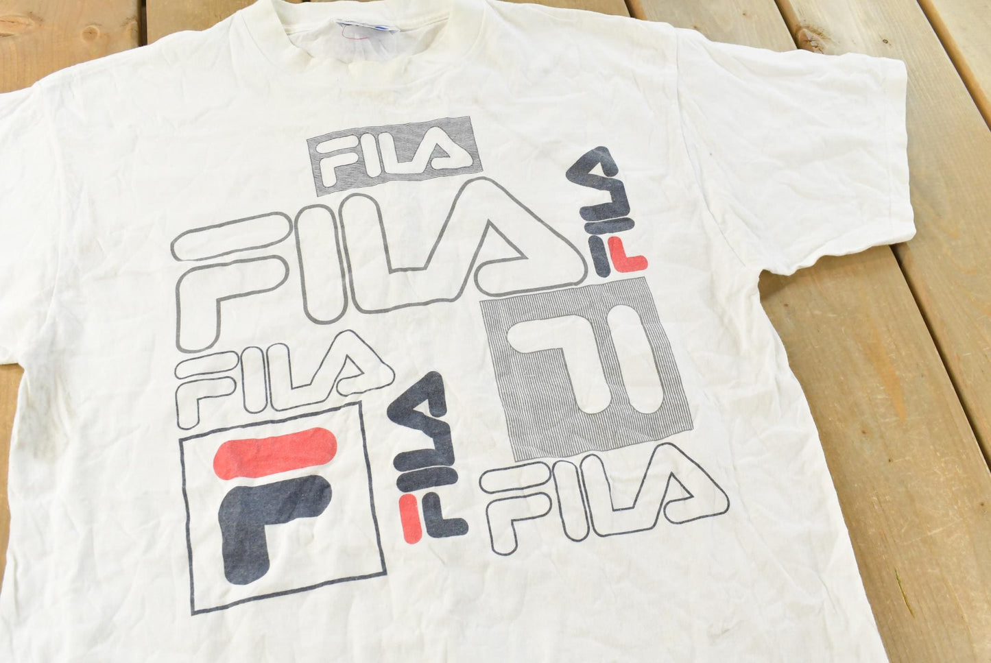 Vintage 1990s Fila Logo Graphic T-Shirt Men's L
