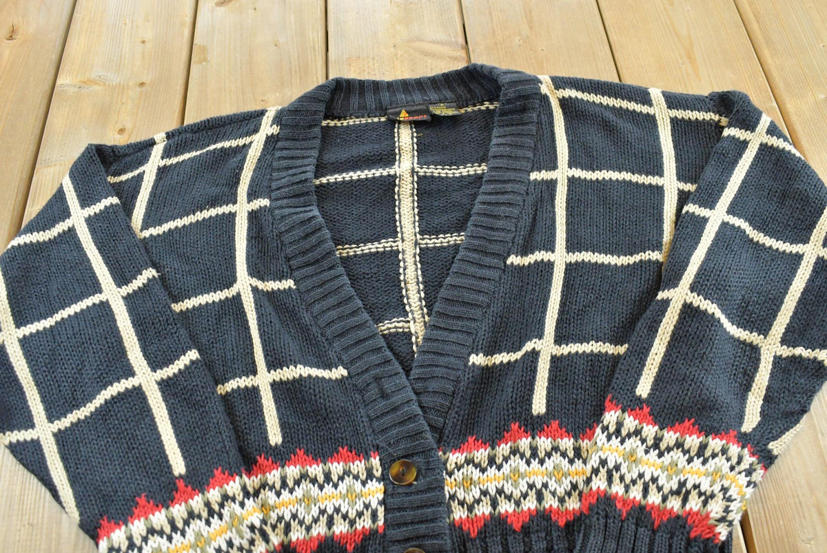 Vintage 1980s Liz Sport Knit Cotton Cardigan Sweater Women's S