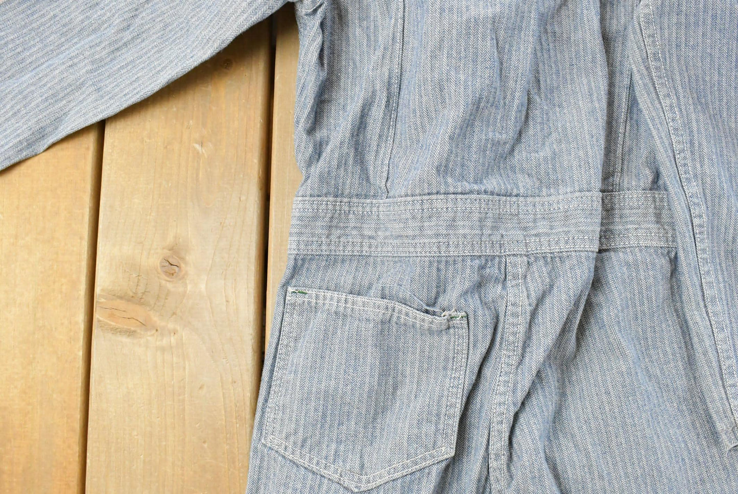Vintage 1970s Key Imperial Denim Herringbone Mechanics Coveralls Women's 27 x 23