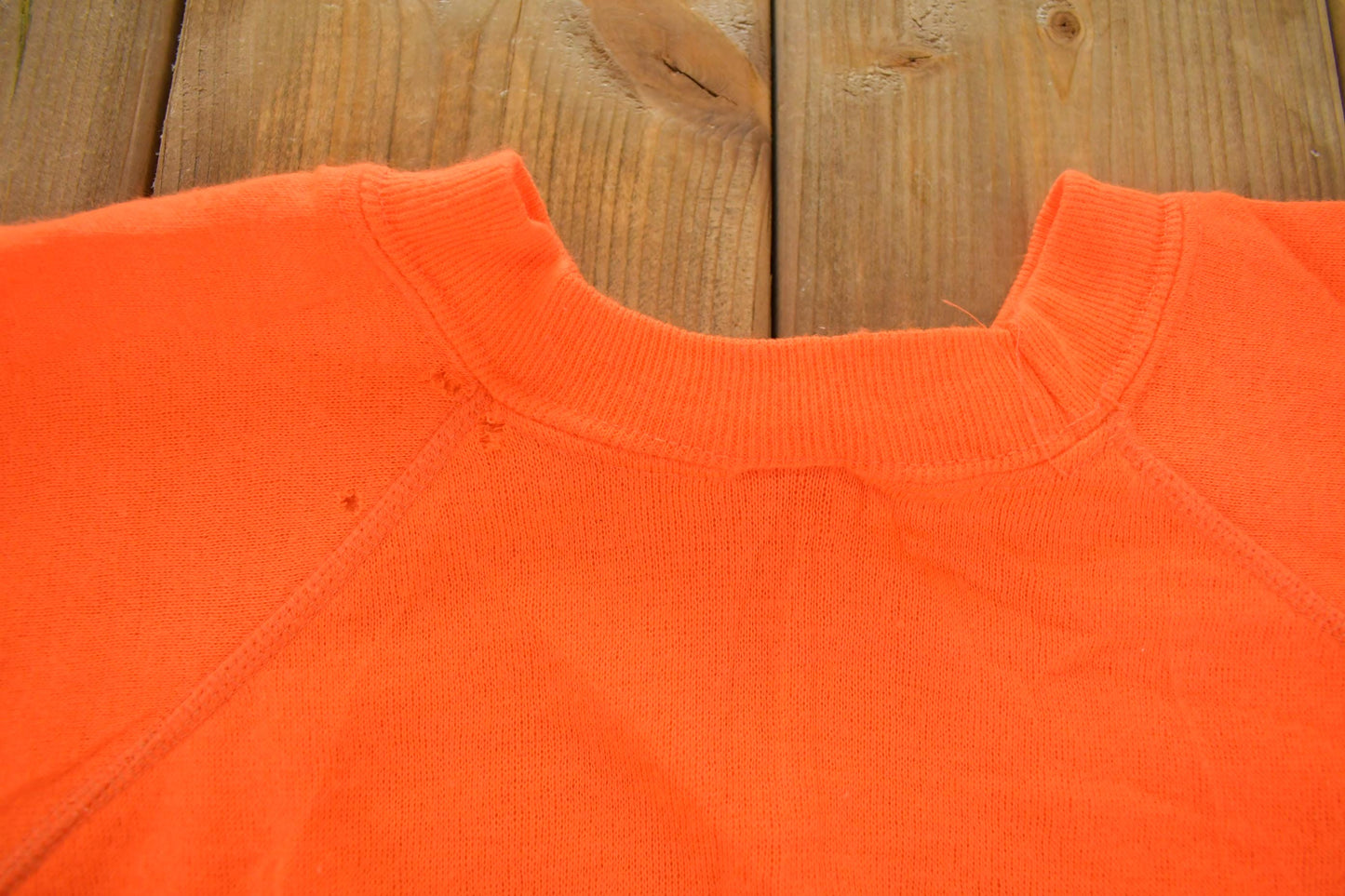 Vintage 1980's Blank Orange Raglan Crewneck Sweatshirt Men's S