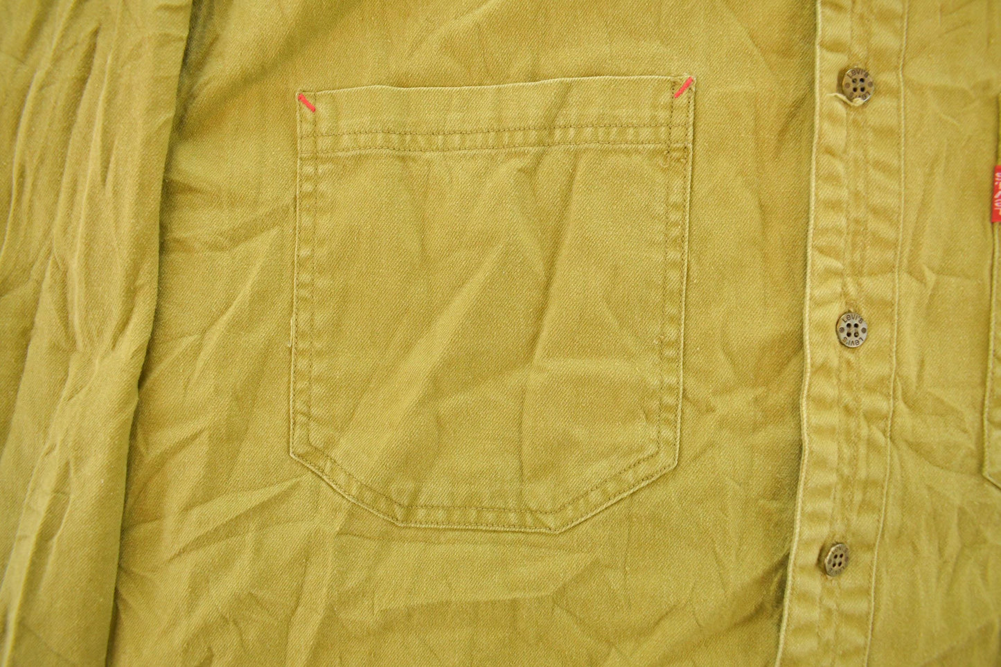 Vintage 1990s Levi's Red Tab Olive Green Button Up Shirt Men's L