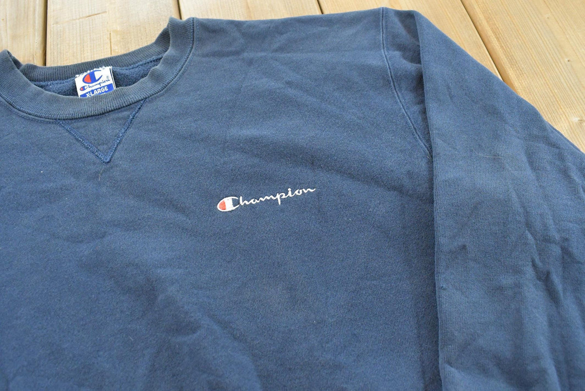 Vintage 1990s Champion Spellout Crewneck Sweatshirt Men's XL