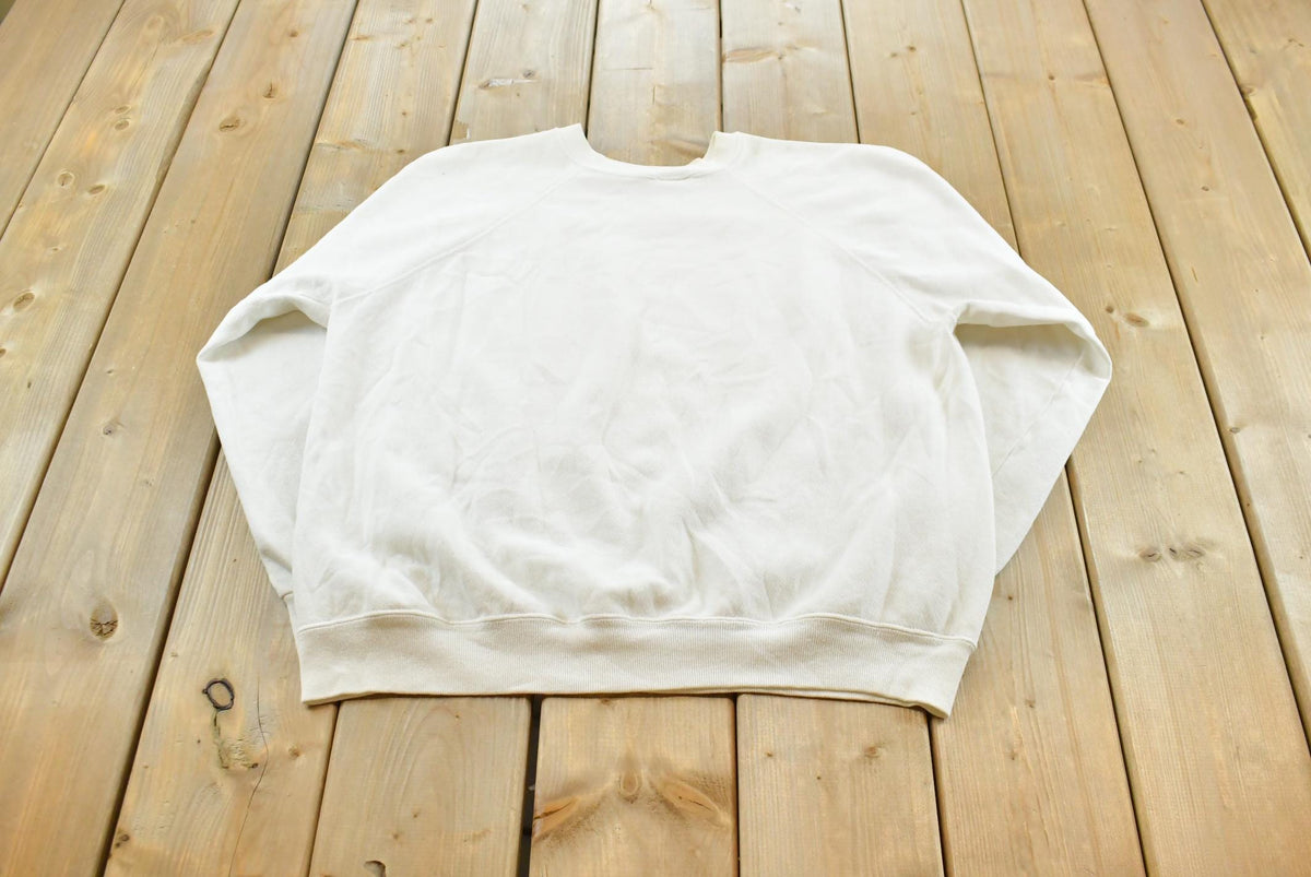 Vintage 1980s Tultex Born In The USA A Long Time Ago Souvenir Raglan Crewneck Sweatshirt Men's M / Made in USA / 80s Streetwear