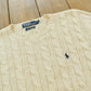 Vintage 1990s Polo Ralph Lauren Cable Knit Pima Cotton Crewneck Sweater Men's L
