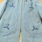 Vintage 1970s Hudson Bay Wool Embroidered Parka Jacket Shell Fur Trim Women's L