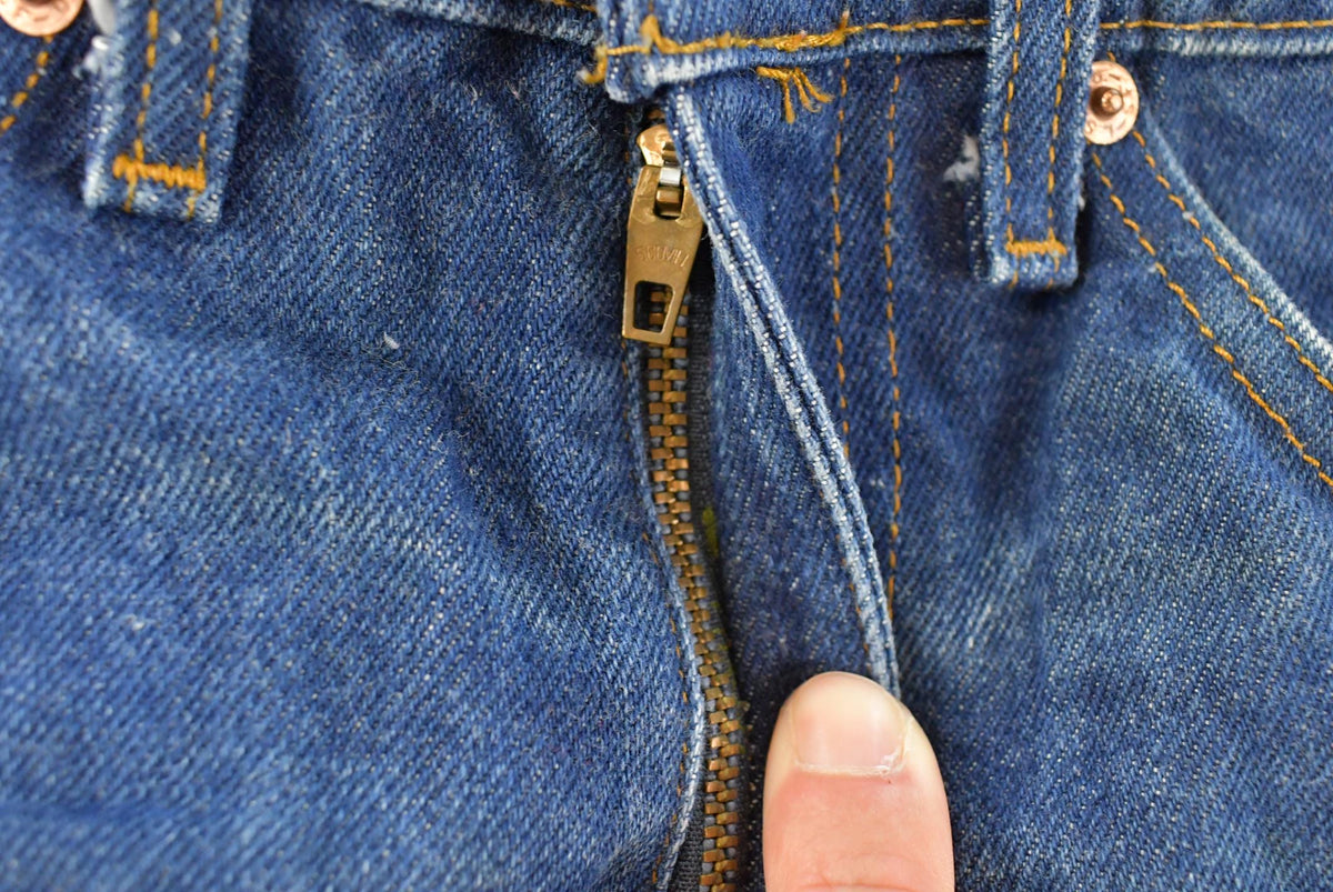 Vintage 1980s Faded Levi's Orange Tab 505 Regular Straight Fit Denim Blue Jeans Men's 28 x 32