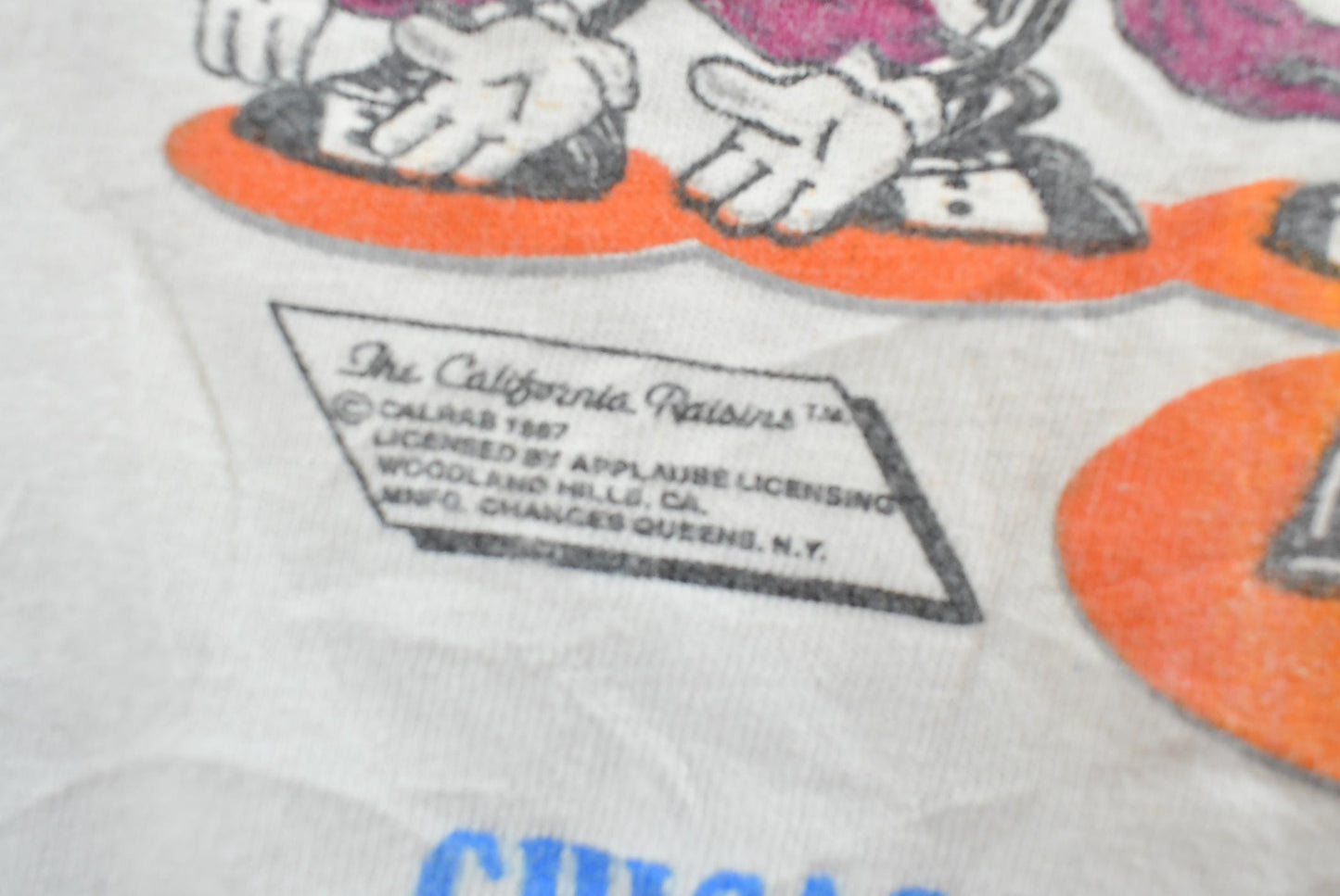Vintage 1987 The California Raisins On Tour Single Stitch Champion T-Shirt Made In USA Mens L