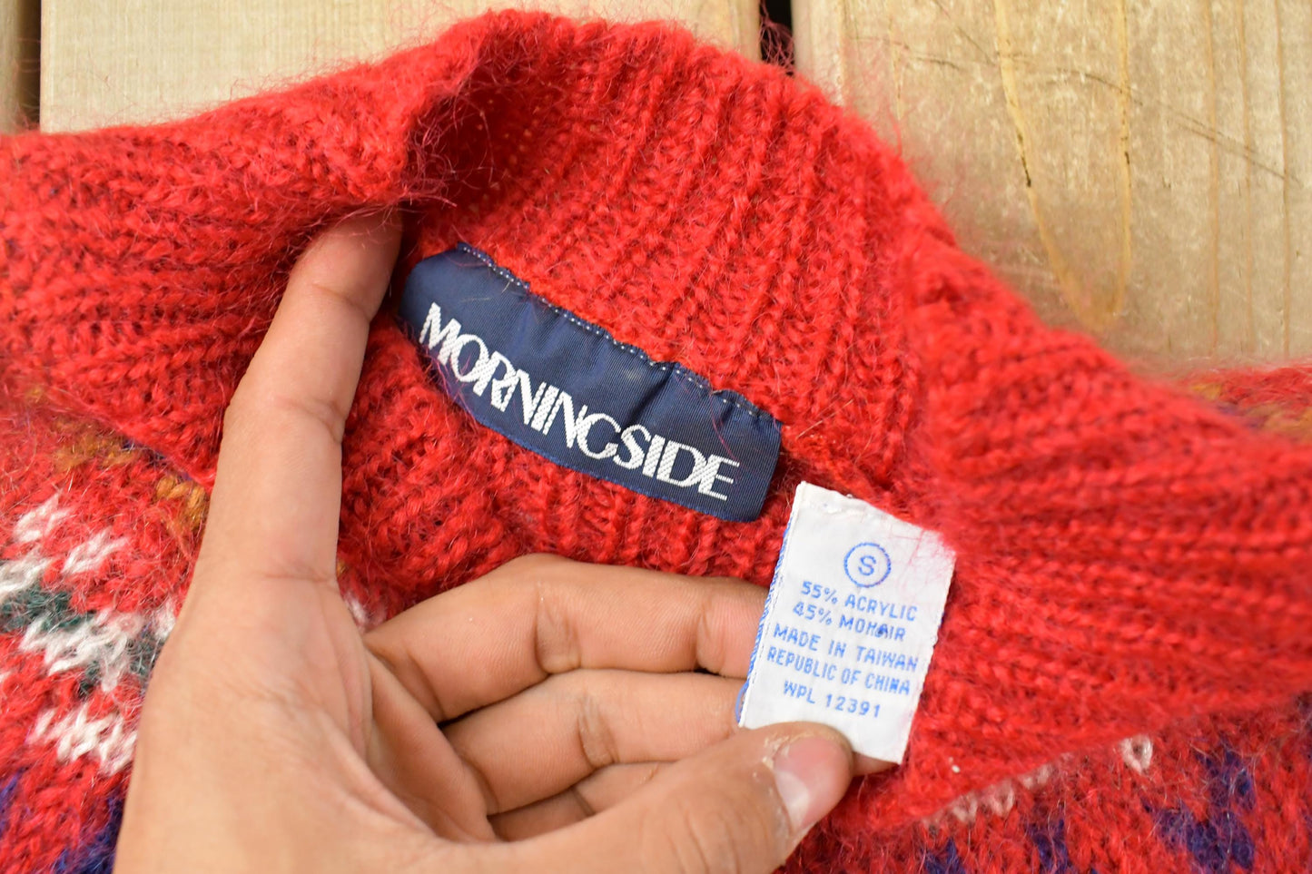 Vintage 1990s Morningside Mohair Nordic Knit Sweater Women's S