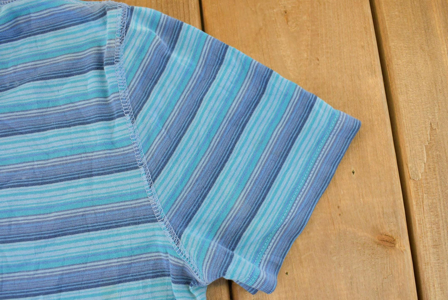 Vintage 1990s St Johns Bay Blue Striped T-Shirt Women's L