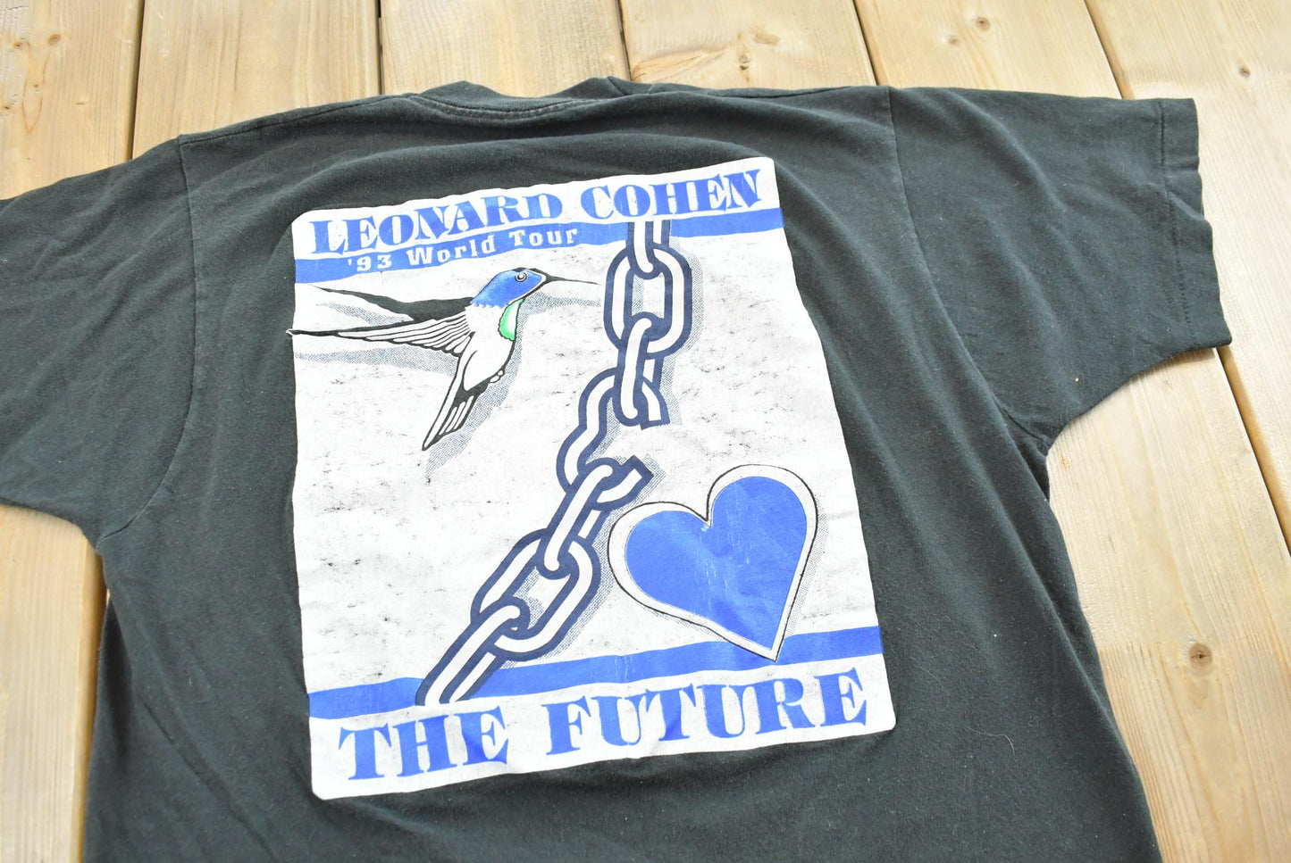 Vintage 1993 Leonard Cohen The Future World Tour T-Shirt Mens S