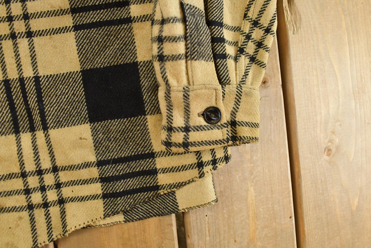 Vintage 1970s Chippewa Wool Flannel Shirt Jacket Men's Large