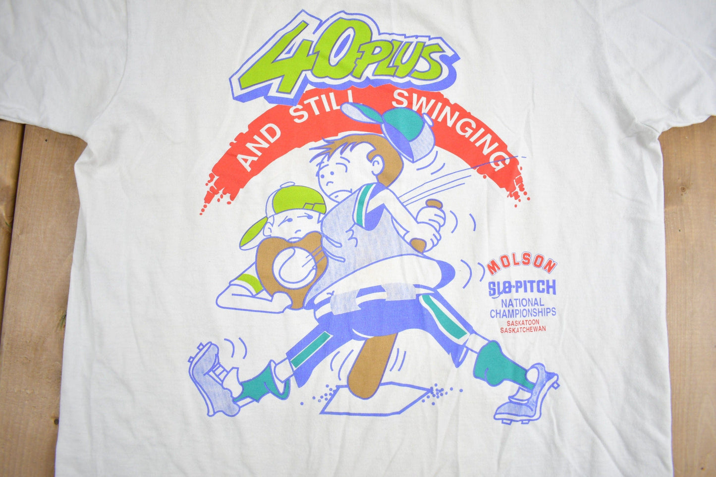 Vintage 1990s Slo Pitch National Championships Graphic T Shirt Men's Large