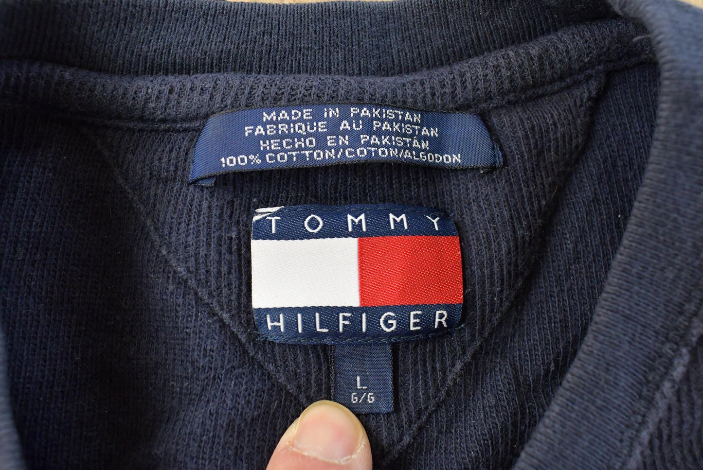 Vintage 1990s Tommy Hilfiger Colour Block Knit Sweater Men's L