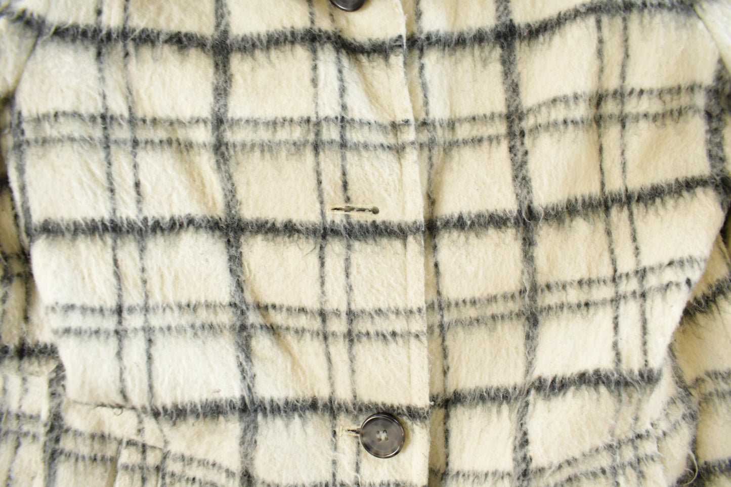 Vintage 1990s DKNY Wool Plaid Trench Coat Women's Medium