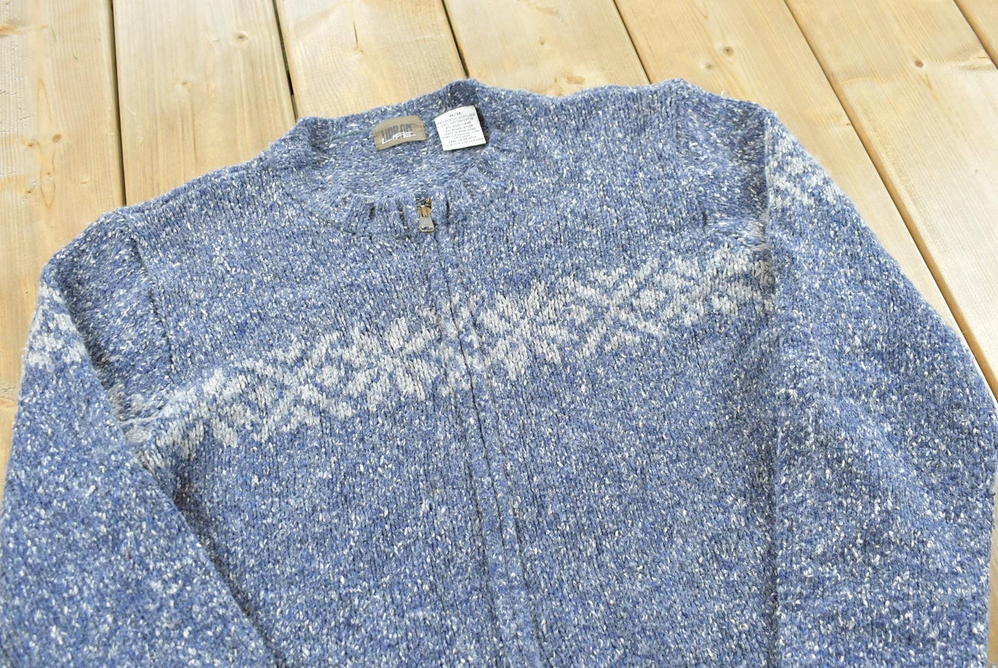 Vintage 1990s Urban Life Full Zip Up Knitted Sweater Men's S