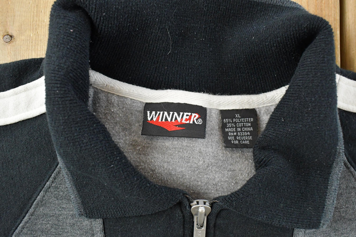 Vintage 1990s Winner Quarter Zip Sweatshirt Men's XL