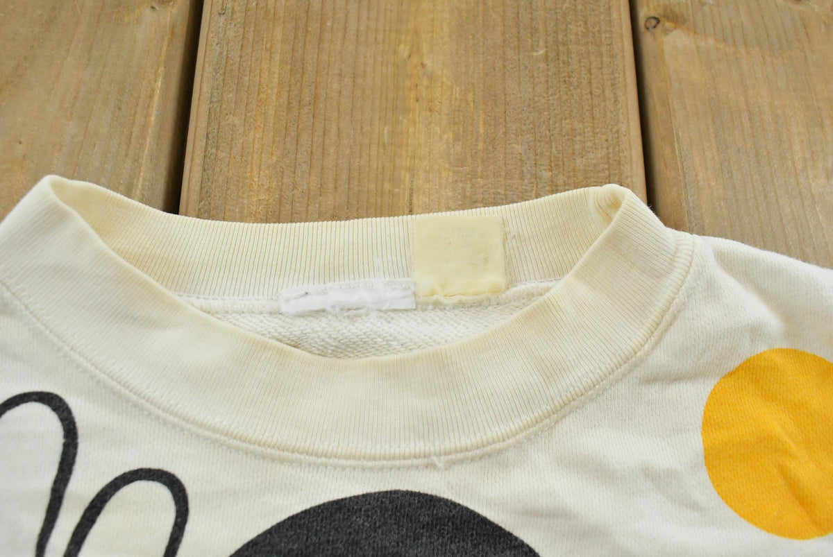 Vintage 1980s Walt Disney Mickey Mouse Polka Dots Crewneck Sweatshirt Men's M