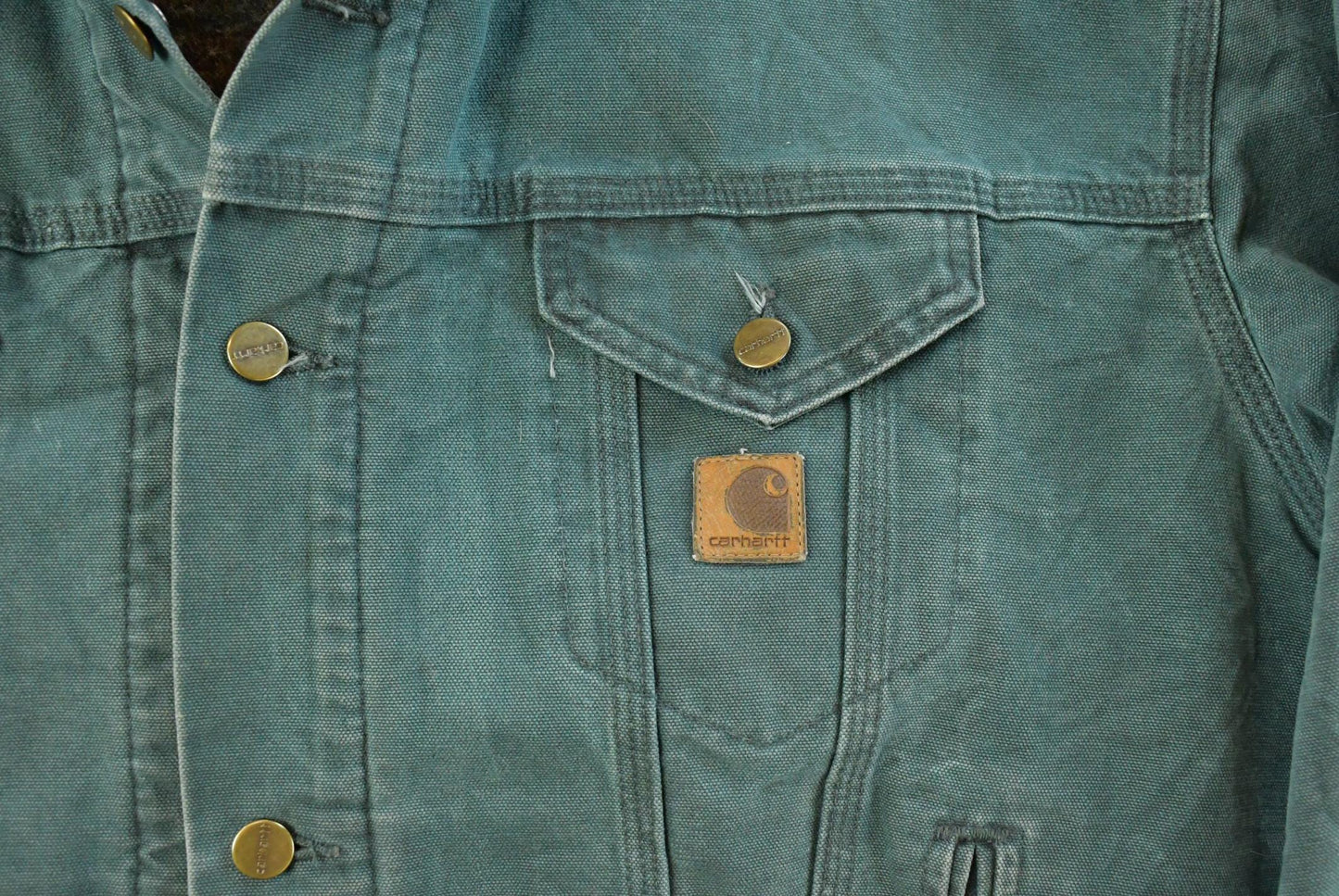 Vintage 1990s Carhartt Blanket Lined Duck Jean Trucker Jacket Men's 2XL
